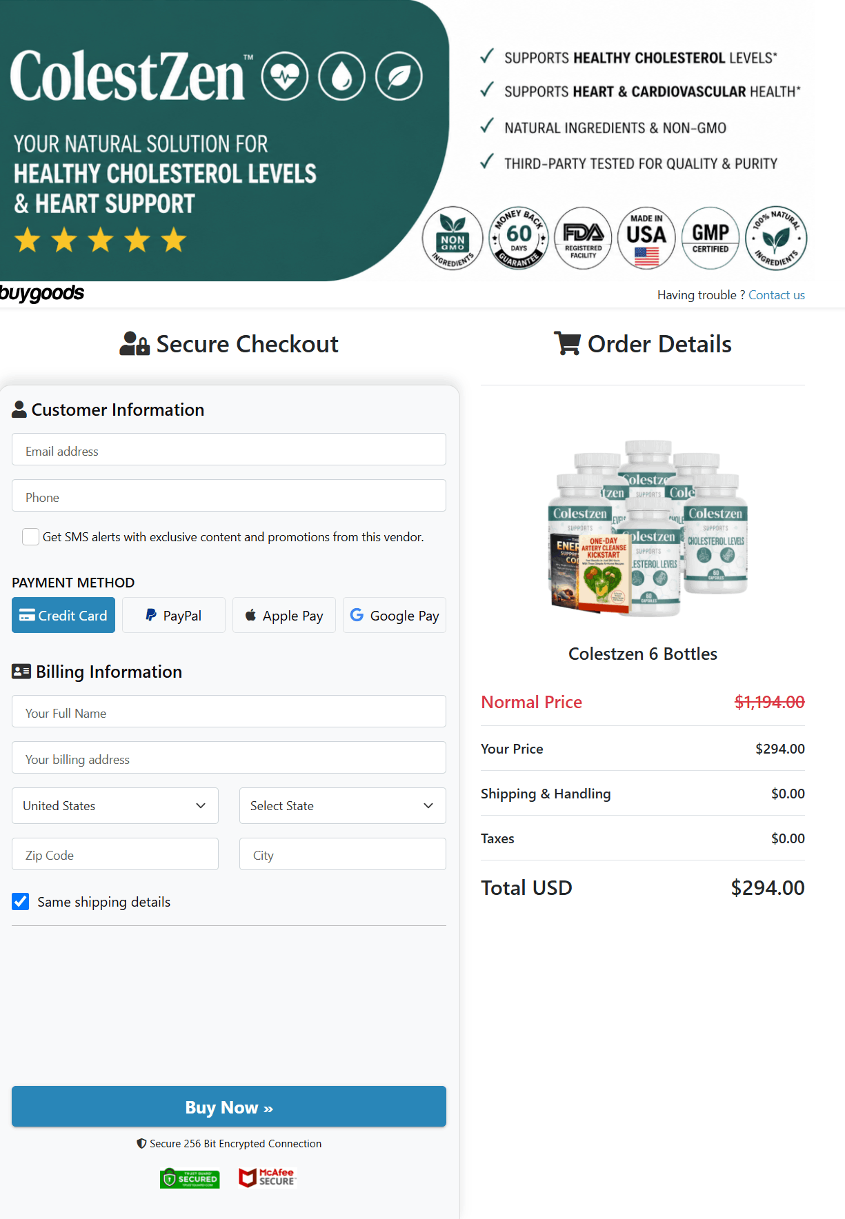 colestzen-secure-checkout-page